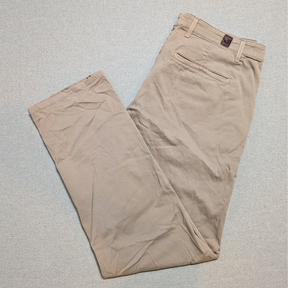 AG Adriano Goldschmied Mens The Lux Khaki Tailored Trouser Pants Chino Beige 38R